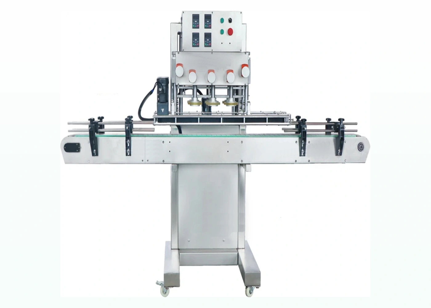 Powered conveyor with capping integration